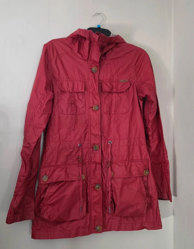 Bench Red Hooded Waterproof Parka Jacket Ladies UK 10 EU 38