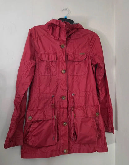 Bench Red Hooded Waterproof Parka Jacket Ladies UK 10 EU 38