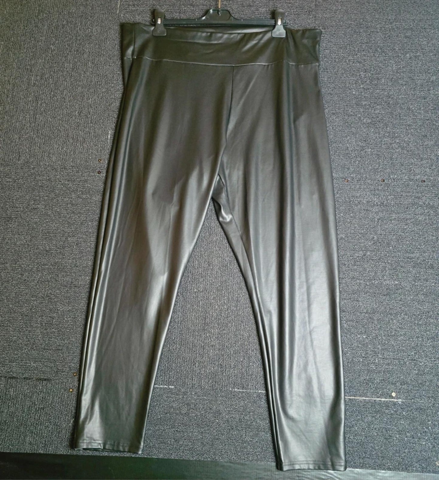 Live Unlimited Black Faux Leather Leggings Size UK 28 High Waist PVC Look