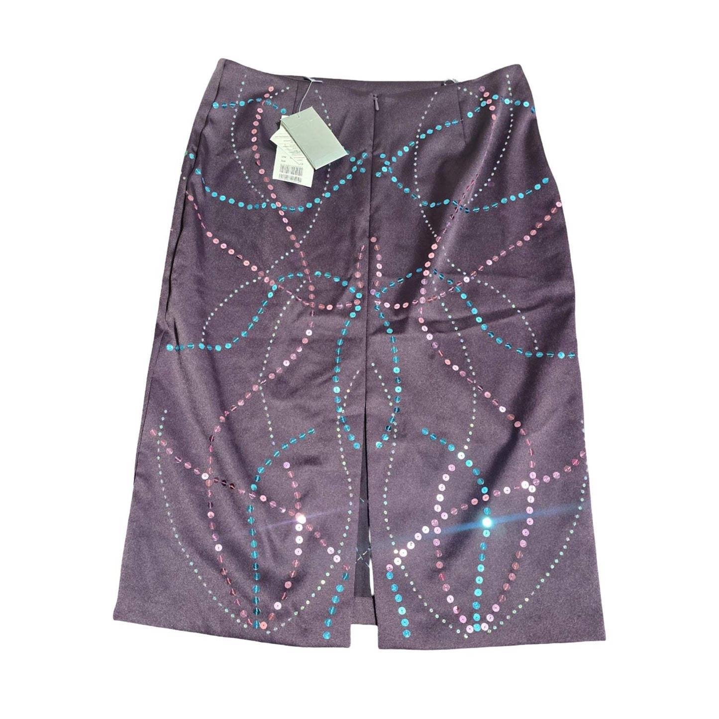 Y2K Warehouse Purple Sequin Co-Ord Set Halterneck Top A-Line Skirt  NWT  Size 12