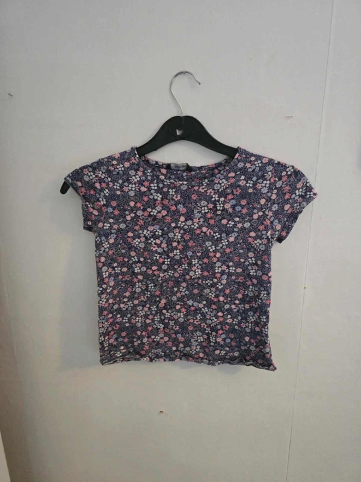 George Purple & Pink Floral Short Sleeved T-shirt Girls 6-7years