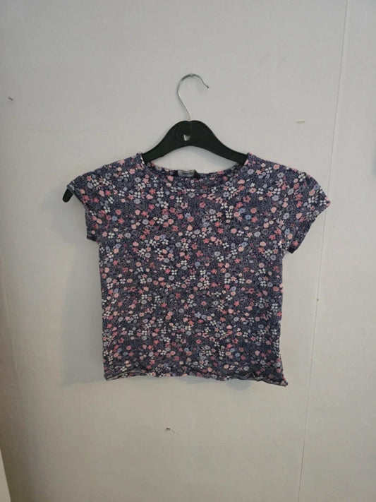 George Purple & Pink Floral Short Sleeved T-shirt Girls 6-7years