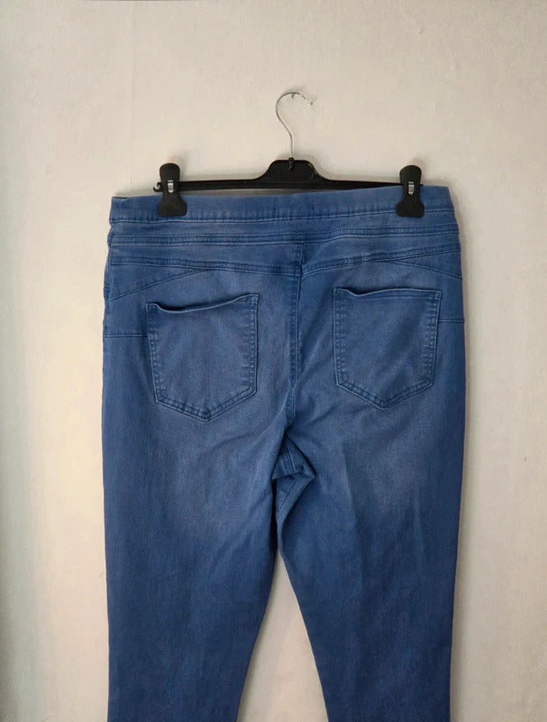F&F Blue Denim Skinny Jeggings High Waisted Stretch Jeans Size 18 Regular