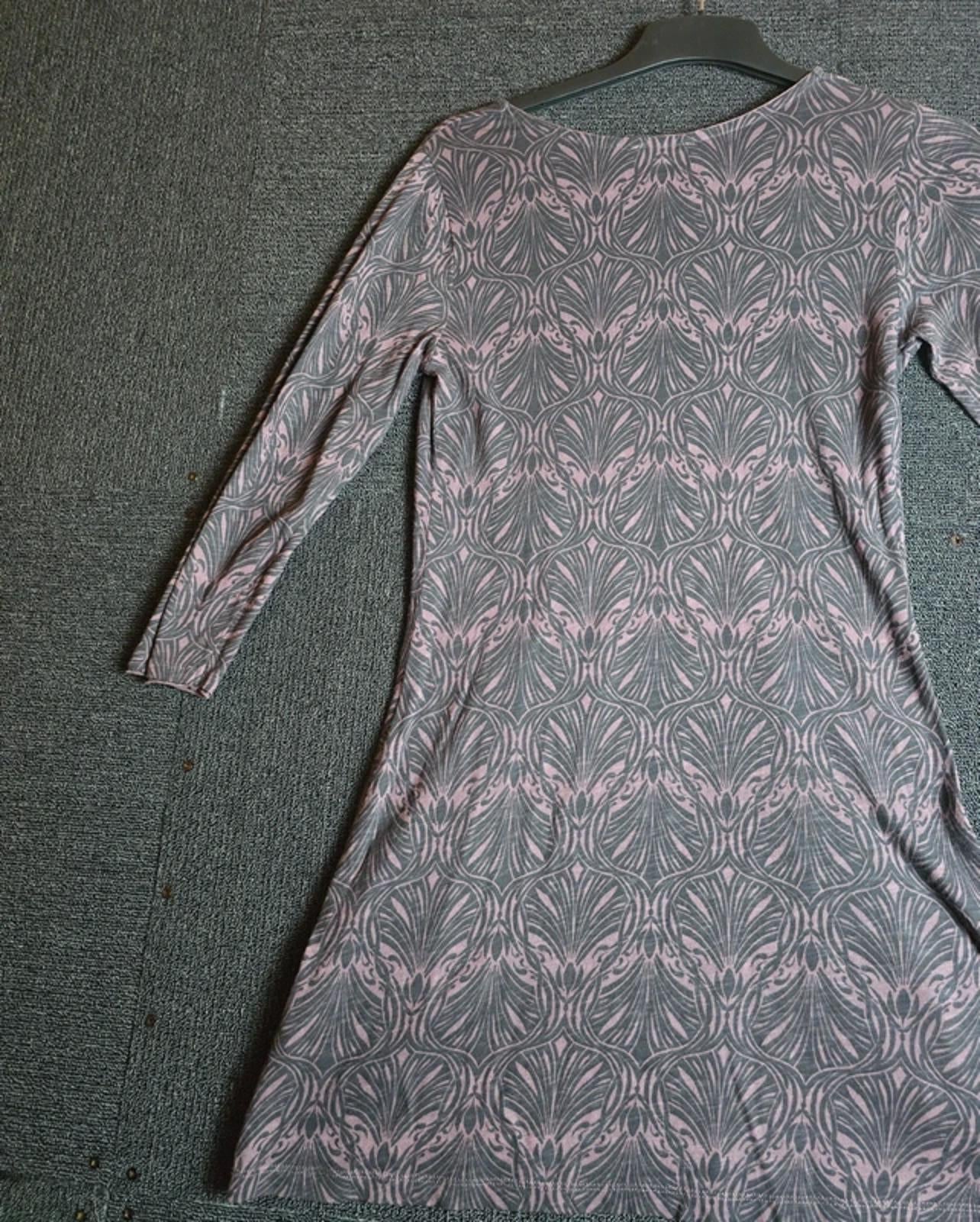 White Stuff Purple & Black Patterned Mini Dress Size 8 Pockets