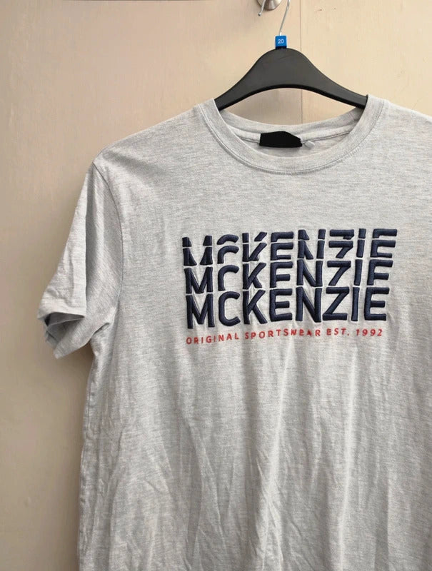 McKenzie Men's Grey Short Sleeve Graphic T-Shirt Size Medium