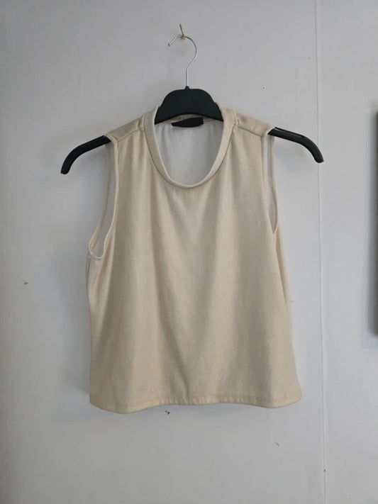 Jolie & Joy Cream Sparkly Glitter Crop Top - Size 12/14 (L)