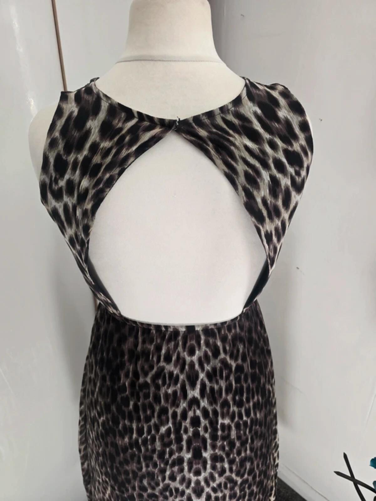 Miso Ladies Brown Asymmetrical Sleeveless Midi Dress Size 8