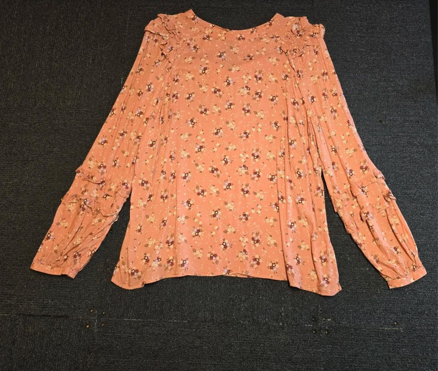 Pink Floral Blouse Size UK 20 Floaty Viscose Tu