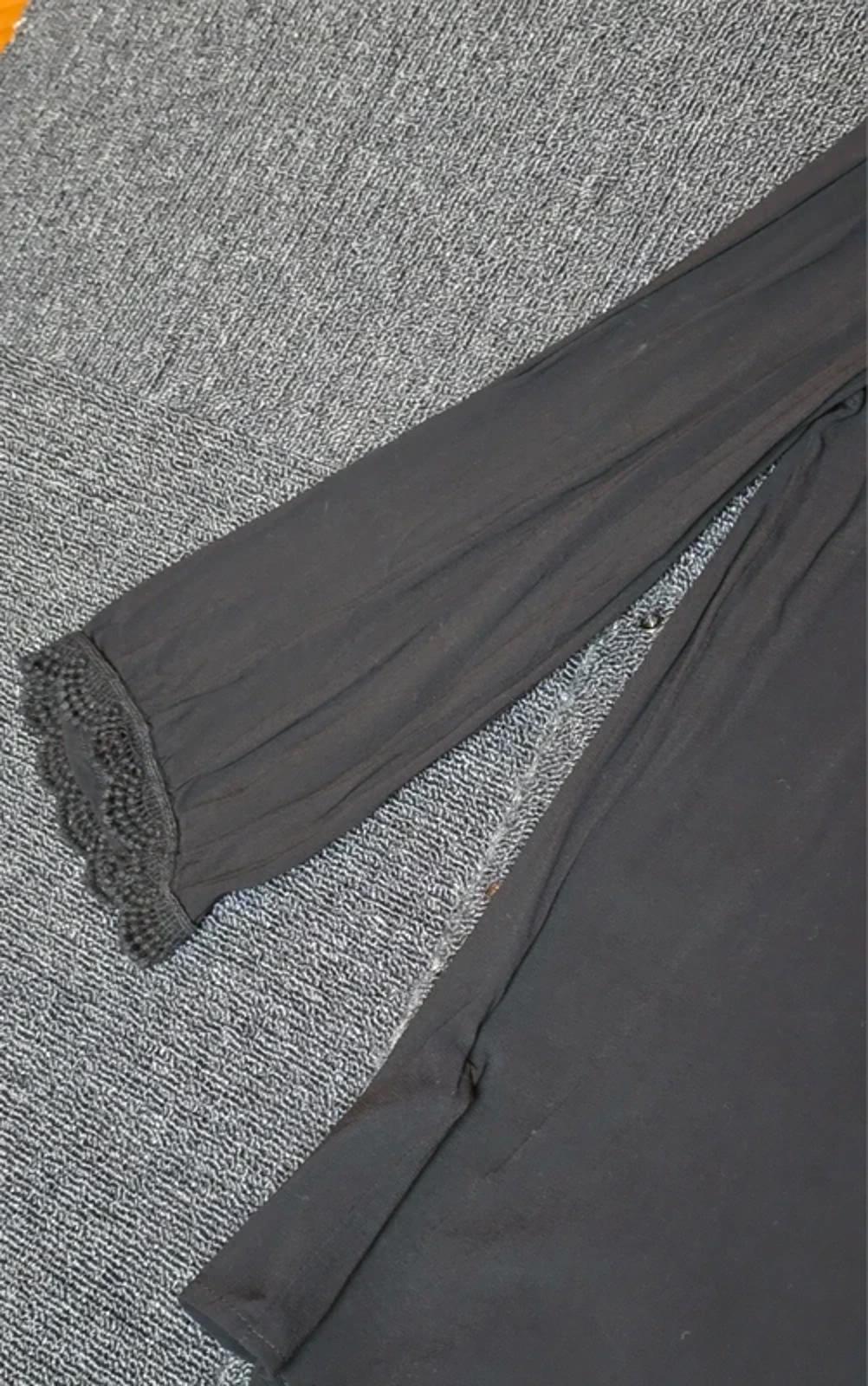 Monsoon Blouse Black Size 12 Lace 3/4 Sleeves New Work Formal