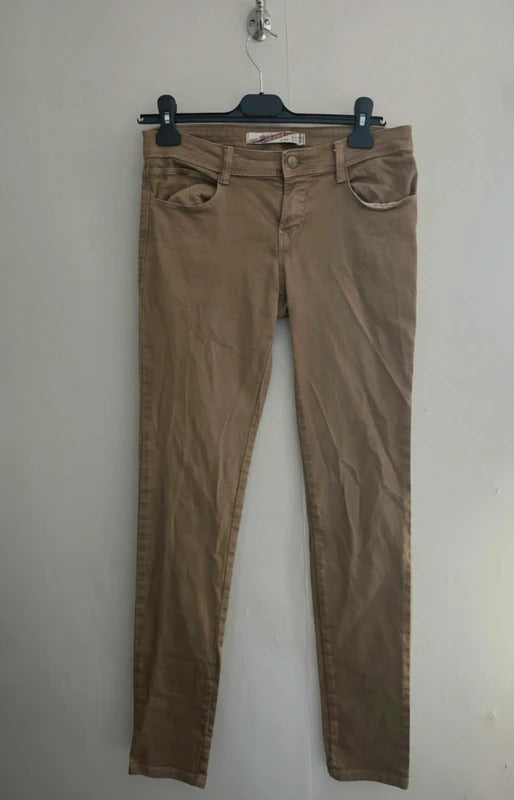 Zara Beige Skinny Jeans Size 10 EU 38 Low Rise Casual Trousers
