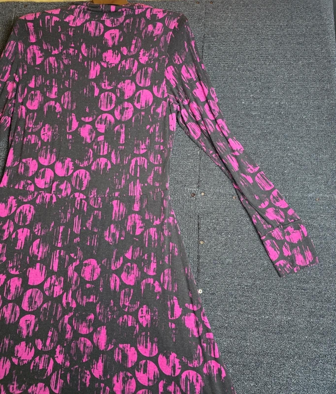 Artigiano Dress Black & Purple Size 14 Collared Stretch Midi Smart Causal