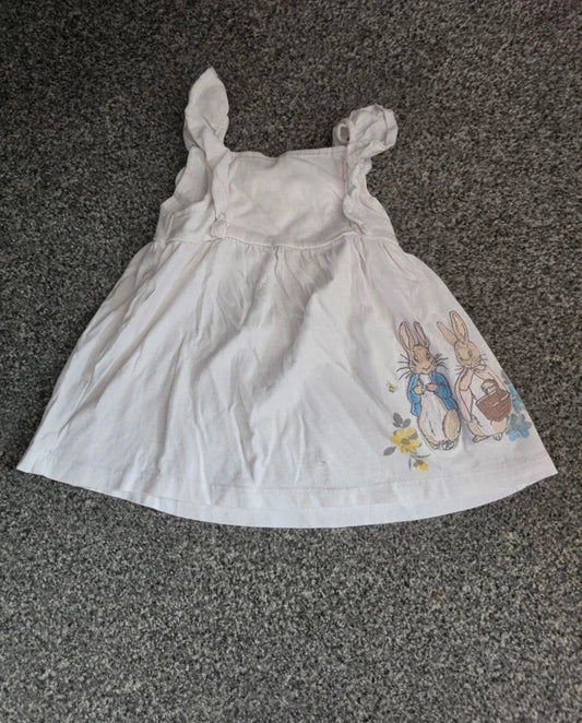 F&F Baby Girls White Peter Rabbit Frill Strap Flared Cami Vest Top 6-9 Months