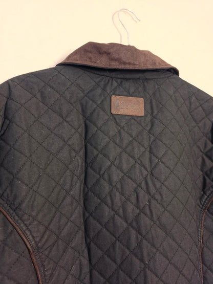 Jack Murphy Women's Black Waxed Cotton Quilted Country Jacket – Size 18