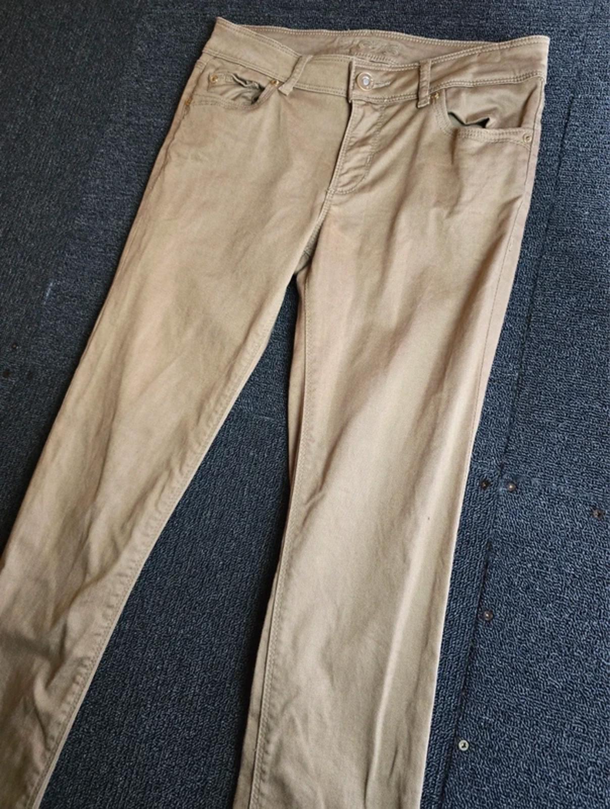 Zara Z1975 Beige Skinny Jeans Size 8 Mid Rise Gold Glint Causal