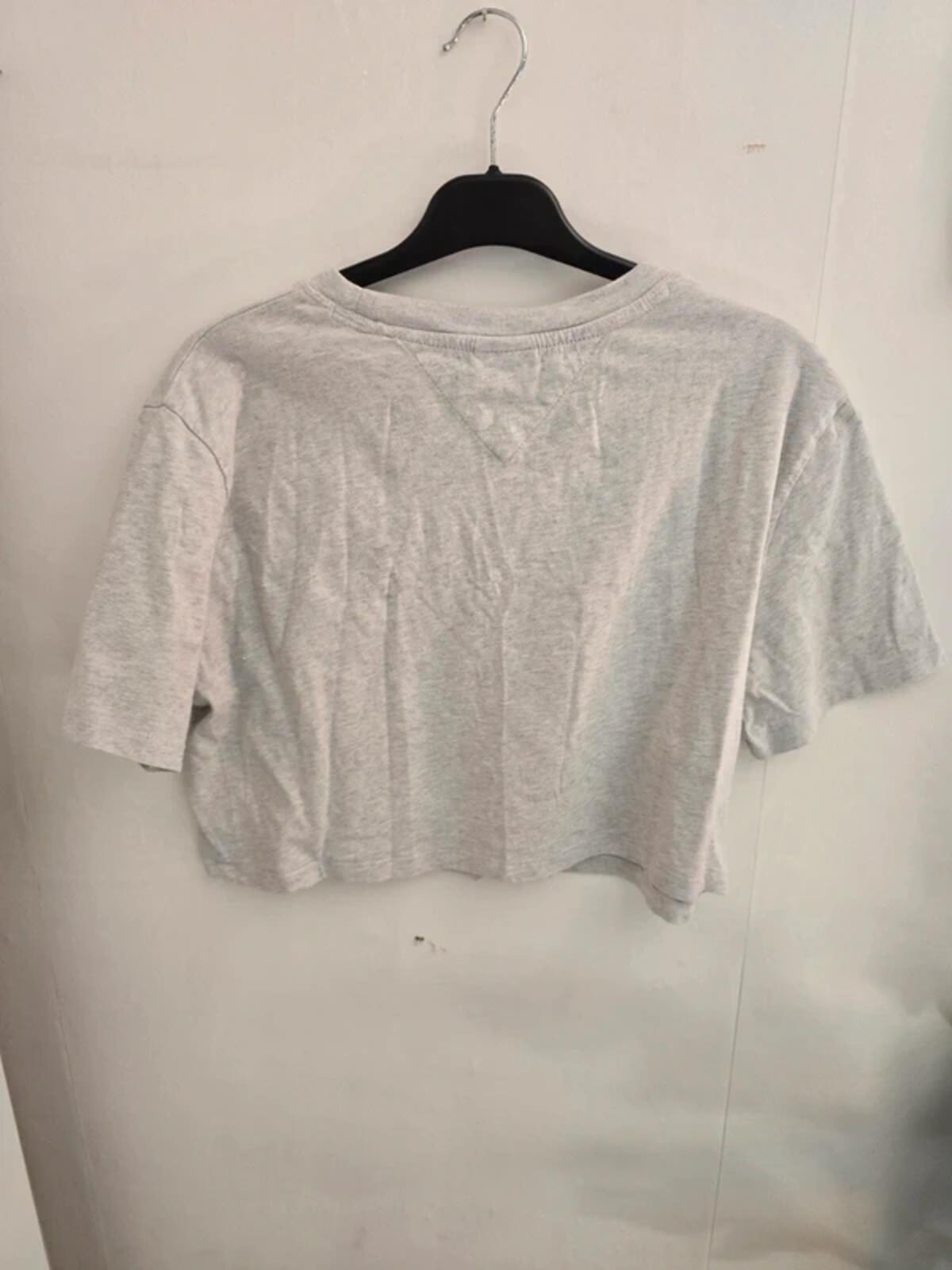 Tommy Jeans Grey Oversized Cropped Tee Size Large Size 12-14