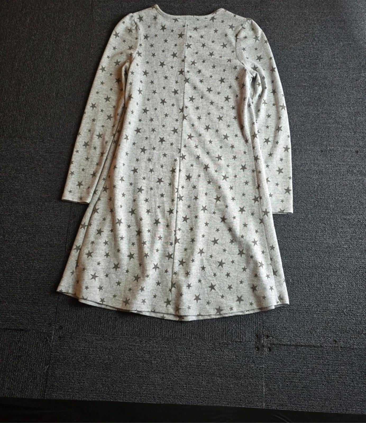 George Jumper Dress Grey Size 8 Star Print Casual Knee Length