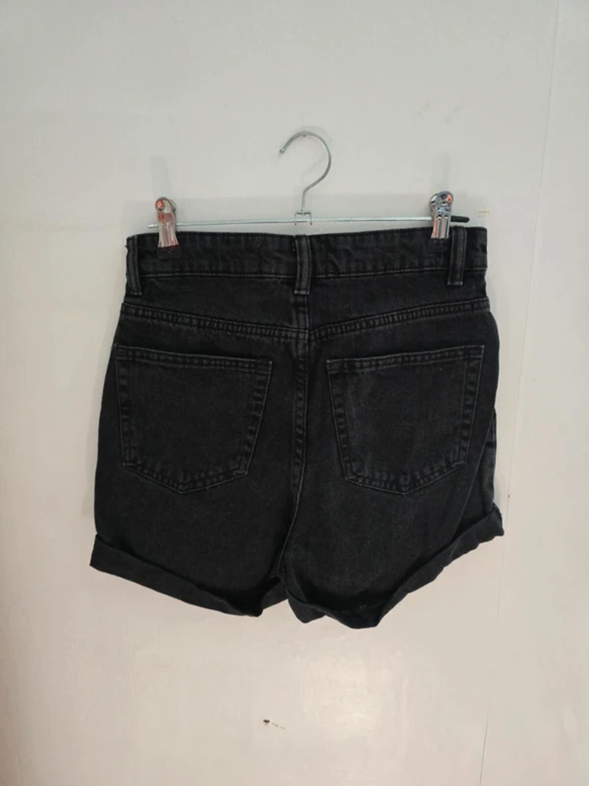 Primark Ladies Black High Waisted Denim Shorts Size 4