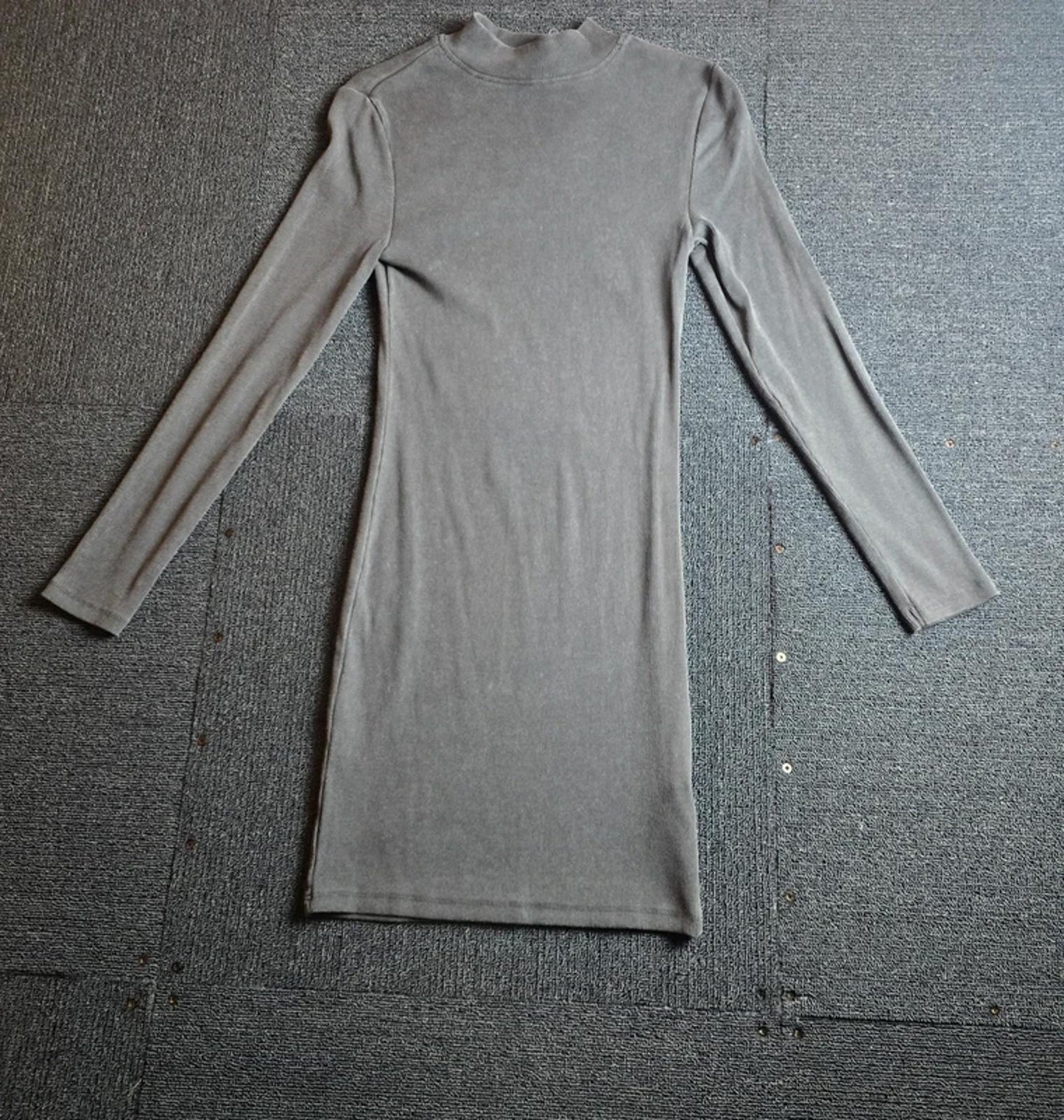 New Look Bodycon Dress Grey Washed Age 12–13 Years High Neck Knee Length Girls