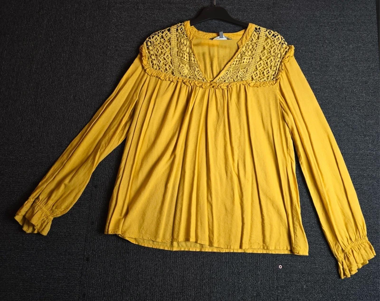 Laura Ashley Blouse Mustard Size 12 Crochet Smart Causal