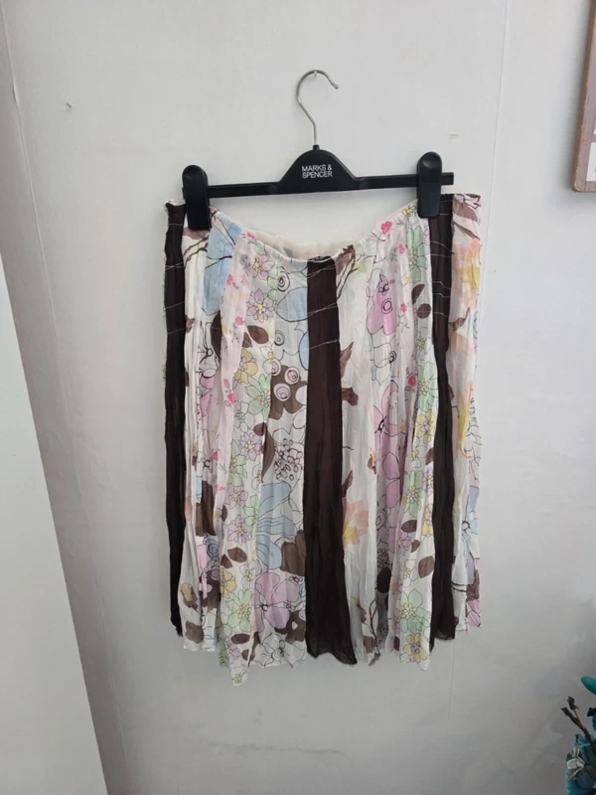 Marks and Spencer Floral Pleated Midi Skirt Size 14 Regular