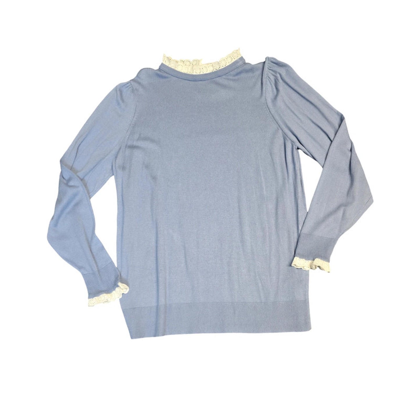 F&F Frill Neck Jumper Light Blue Size 18 Smart Casual Knit