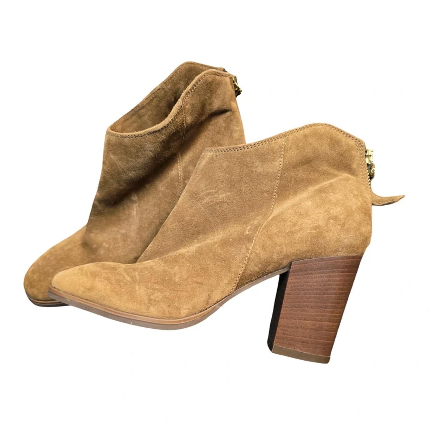 Clarks Narrative Ankle Boots Light Brown Size 8 Block Heel New