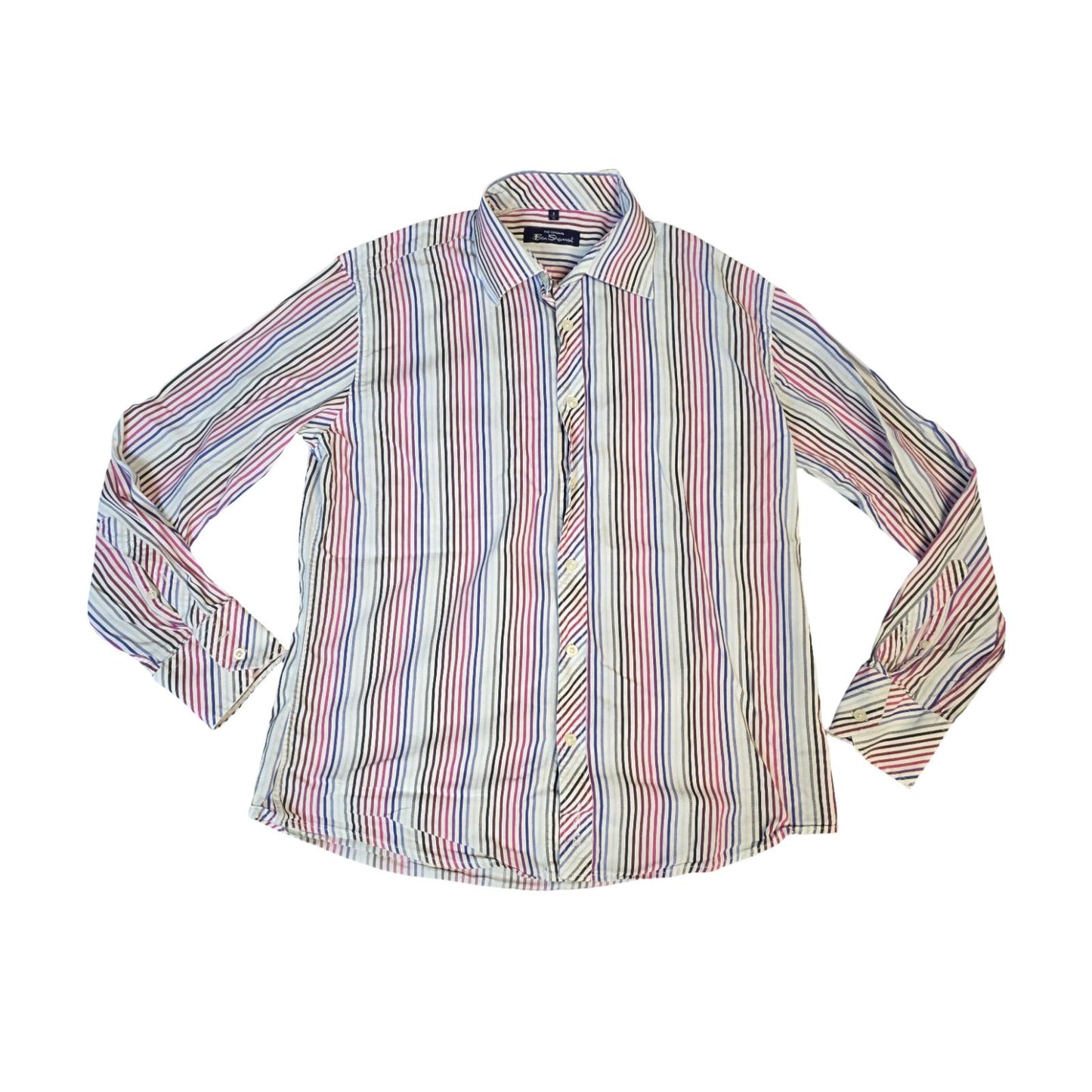 Ben Sherman Mens Stripe Shirt Multicolour Size L Smart Casual