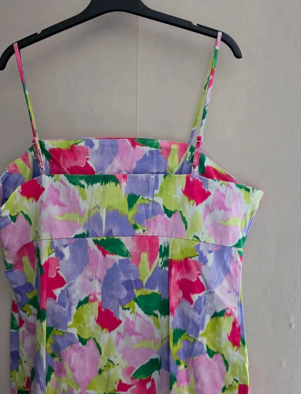 Primark Patterned Sleeveless A-Line Adjustable Strap Mini Sun Dress Size 20