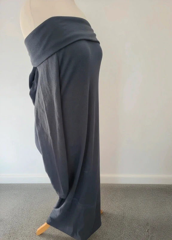 Matalan Grey Ribbed Off Shoulder Maxi Dress Size 20 Long Sleeve Bardot Dress NWT