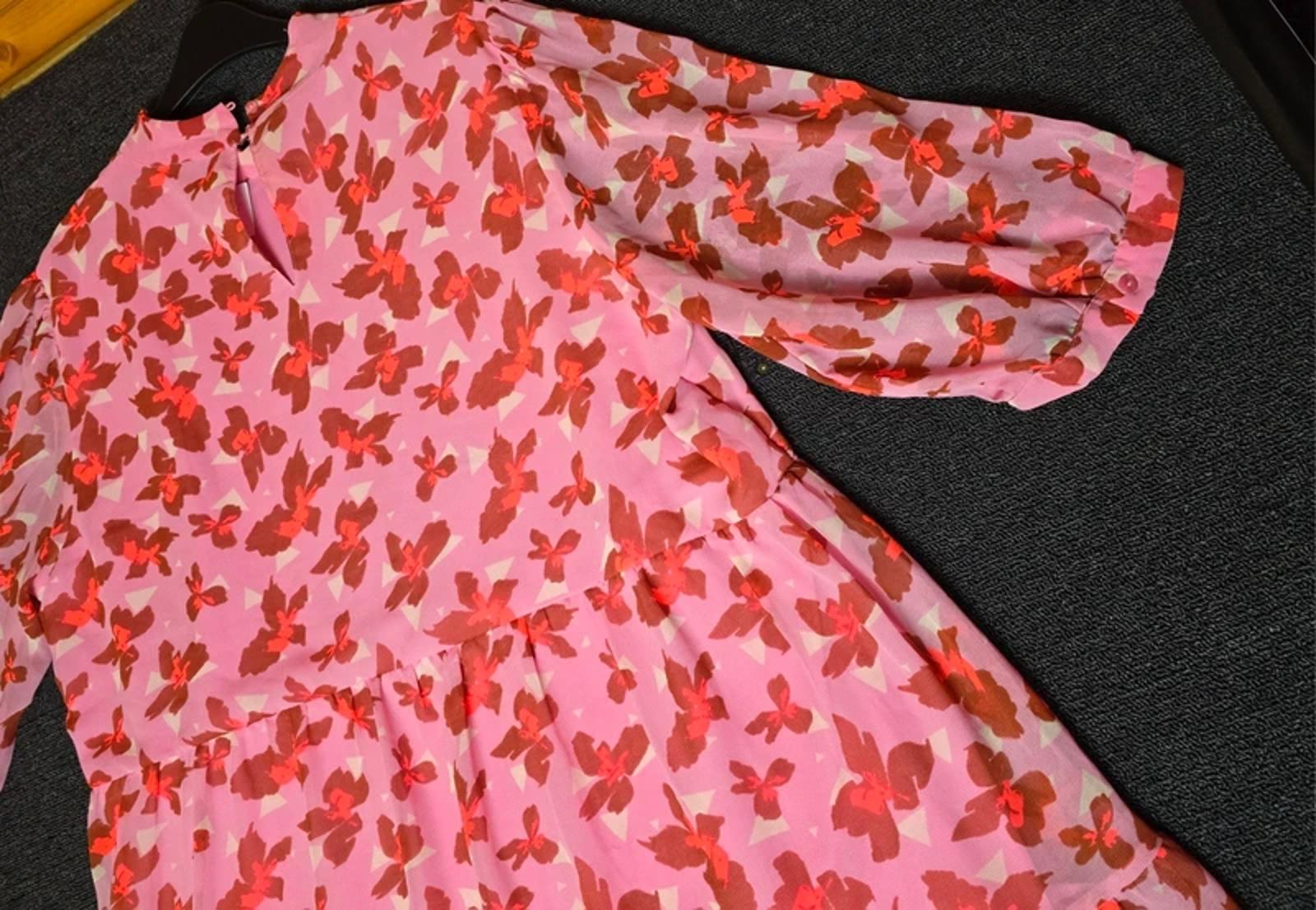Vero Moda Midi Dress Pink Red Floral Size 20/22 Occasion Wear