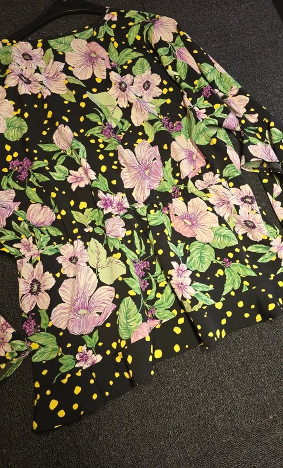 Simply Be Peplum Top Multicoloured Size 22 Floral Flared Weekend