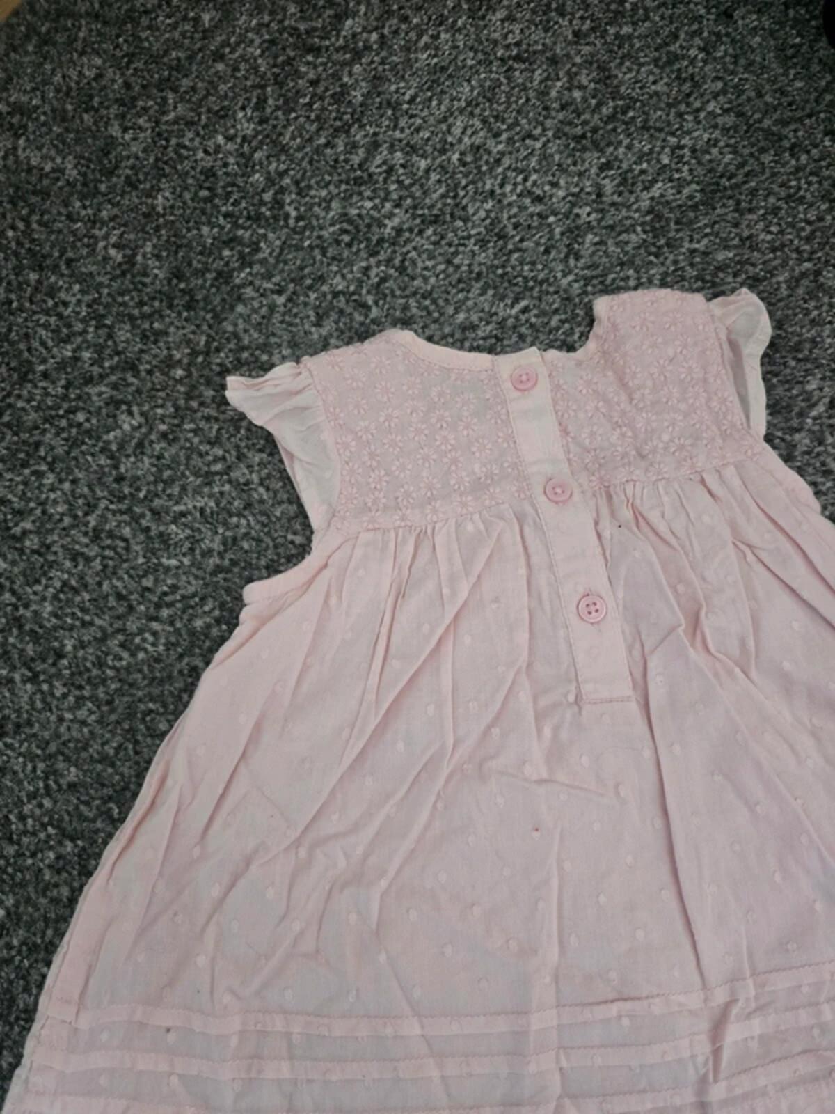 George Baby Girls Pink Floral Embossed Dress 3-6 Months