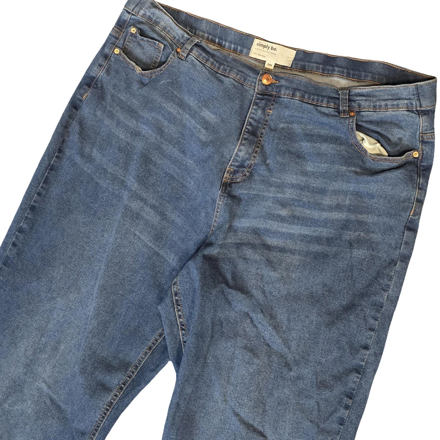 Simply Be Jeans Blue Size 26Reg Wide Jean High Waist