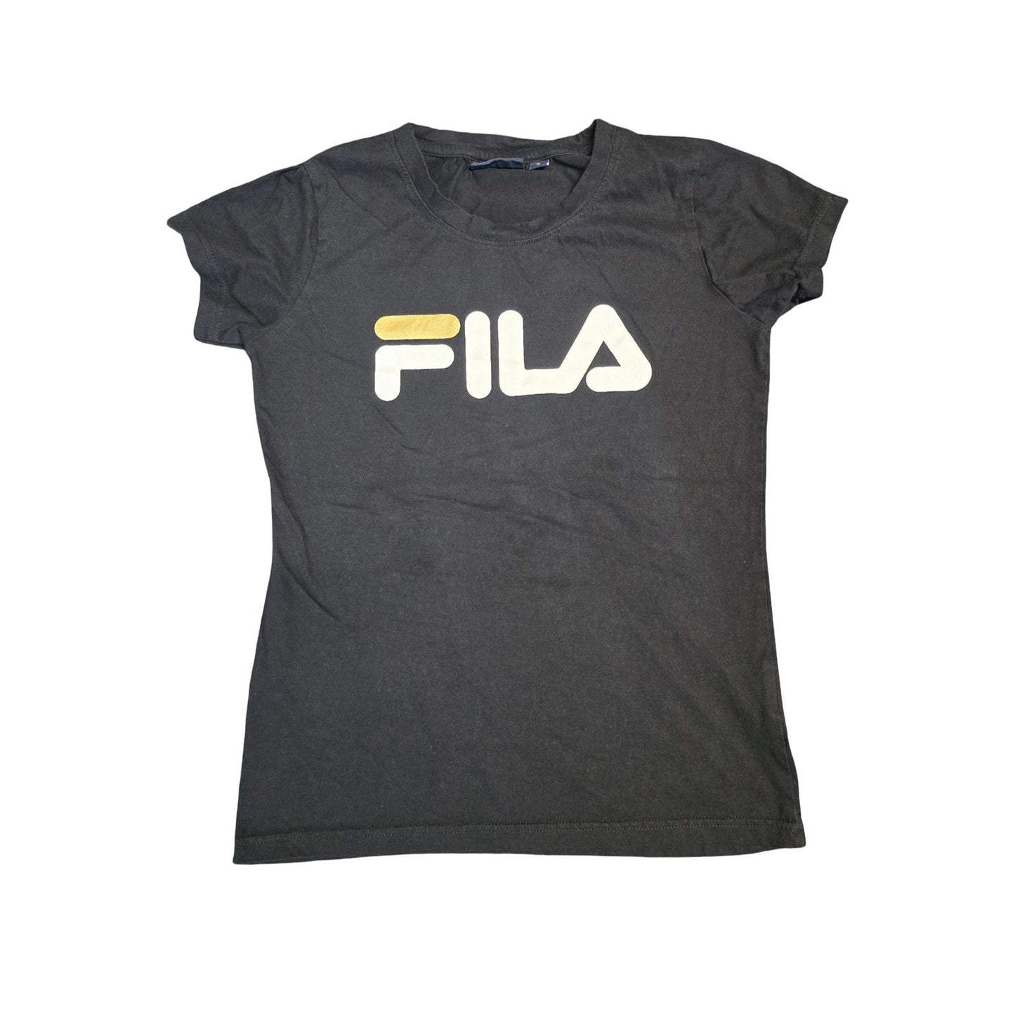 Fila T-shirt Black Size 8-10 Small Causal Short Sleeved