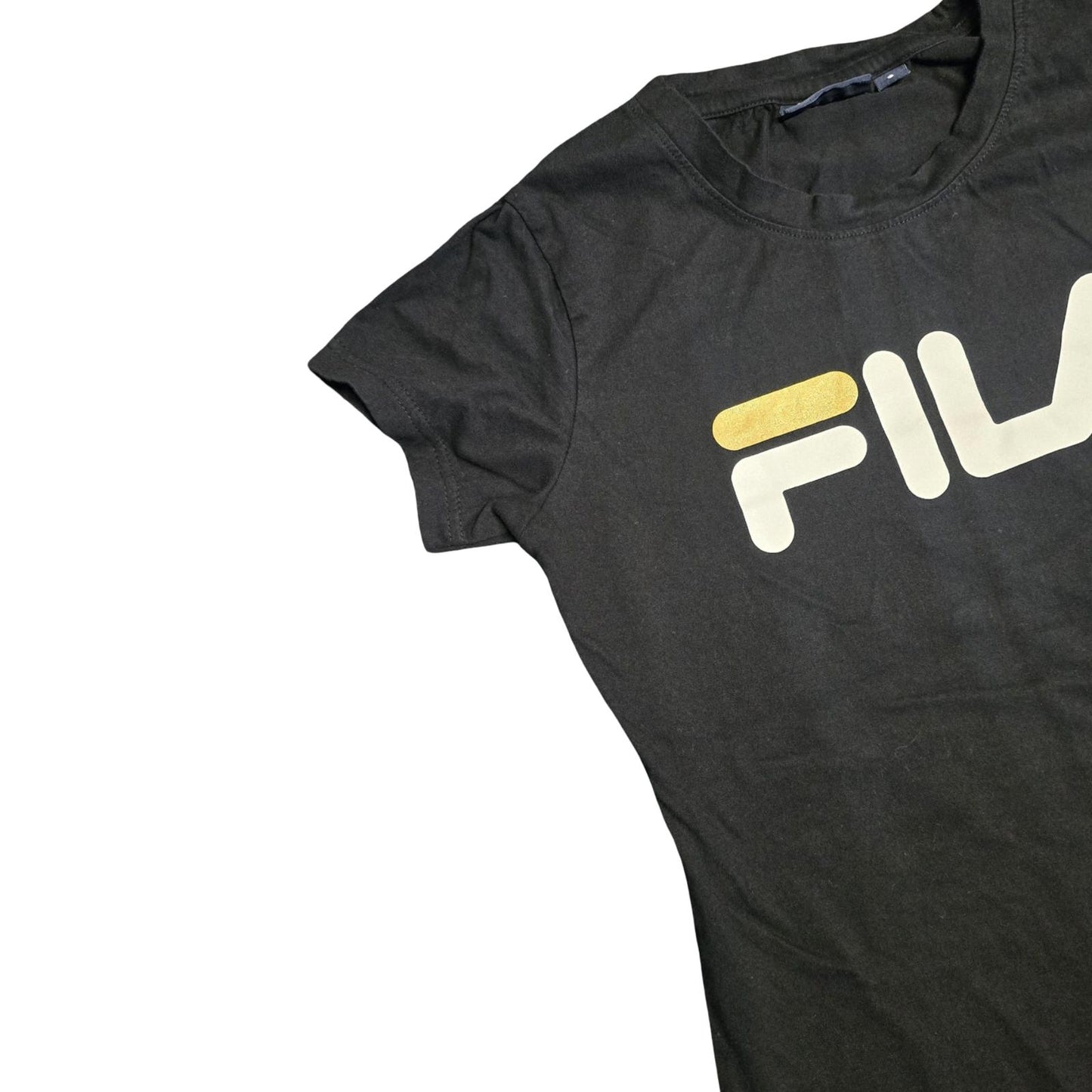 Fila T-shirt Black Size 8-10 Small Causal Short Sleeved