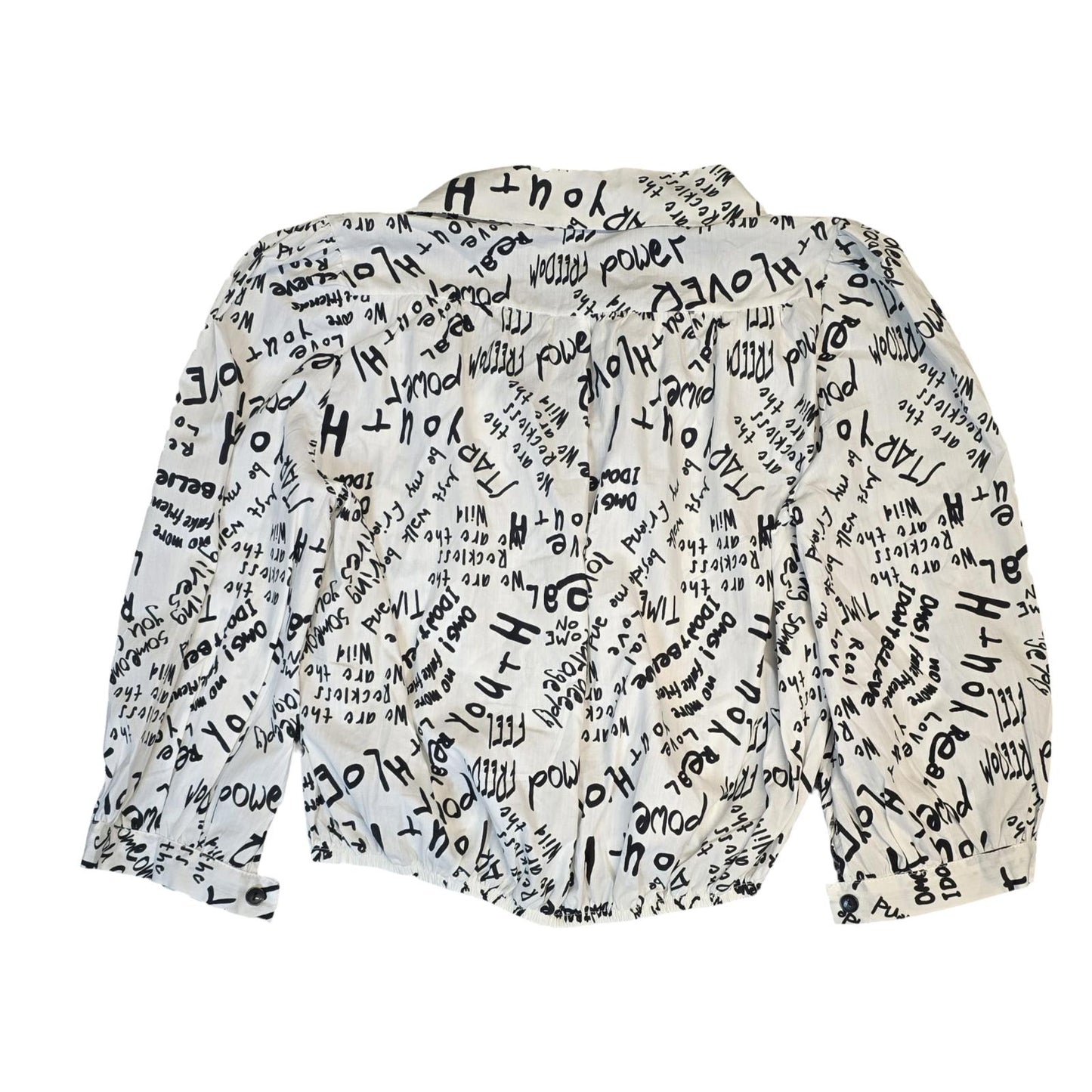 Yare By CSM Shirt White & Black Small Size 8/10 Print Crop New