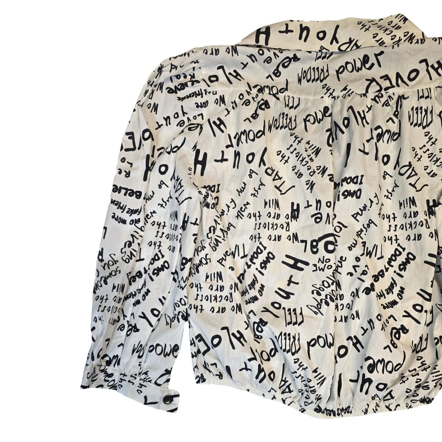 Yare By CSM Shirt White & Black Small Size 8/10 Print Crop New