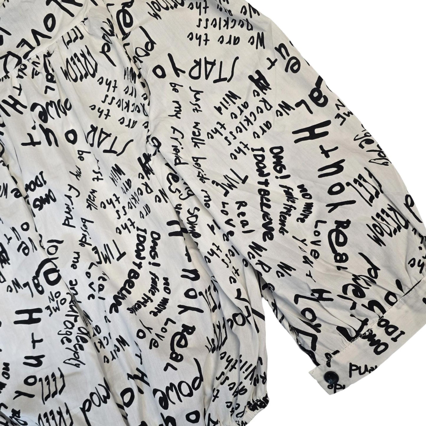 Yare By CSM Shirt White & Black Small Size 8/10 Print Crop New