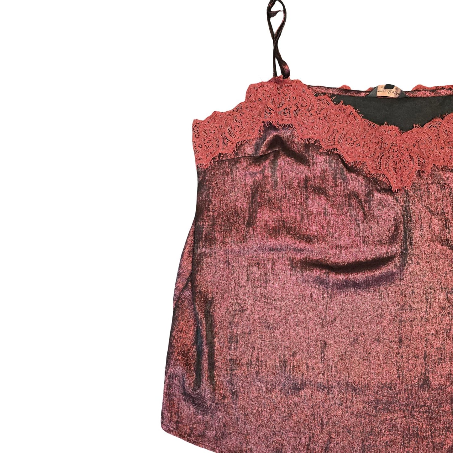 Fatface Copper & Black Cami Top Burgundy Red Glitter Size 22 Weekend New