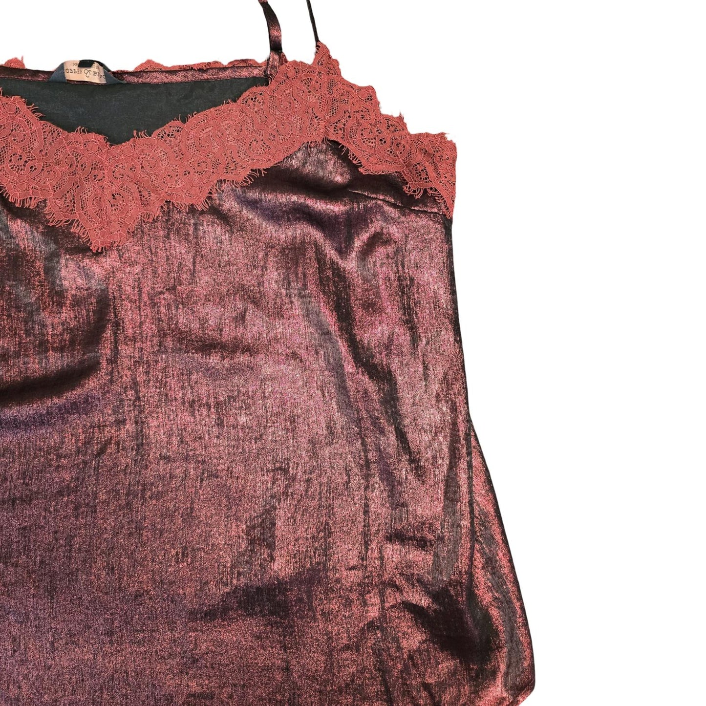 Fatface Copper & Black Cami Top Burgundy Red Glitter Size 22 Weekend New