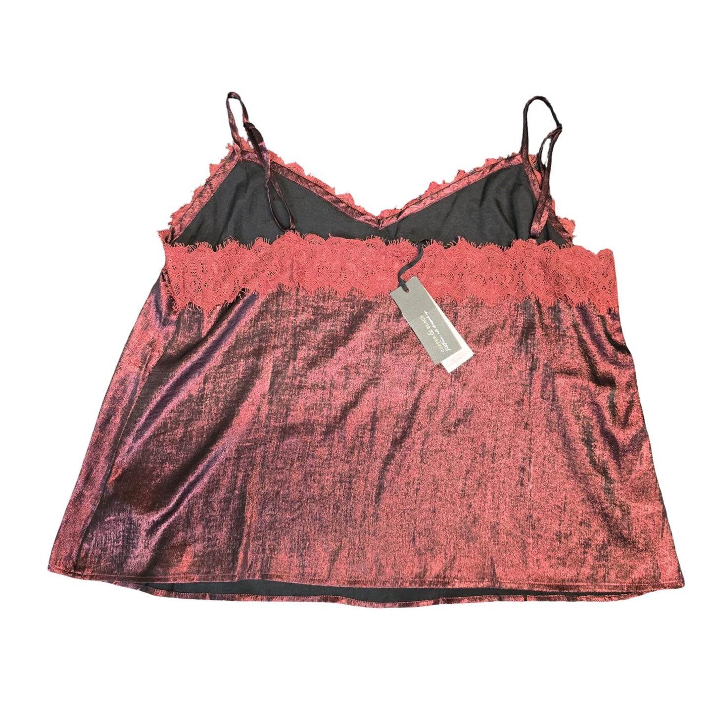 Fatface Copper & Black Cami Top Burgundy Red Glitter Size 22 Weekend New