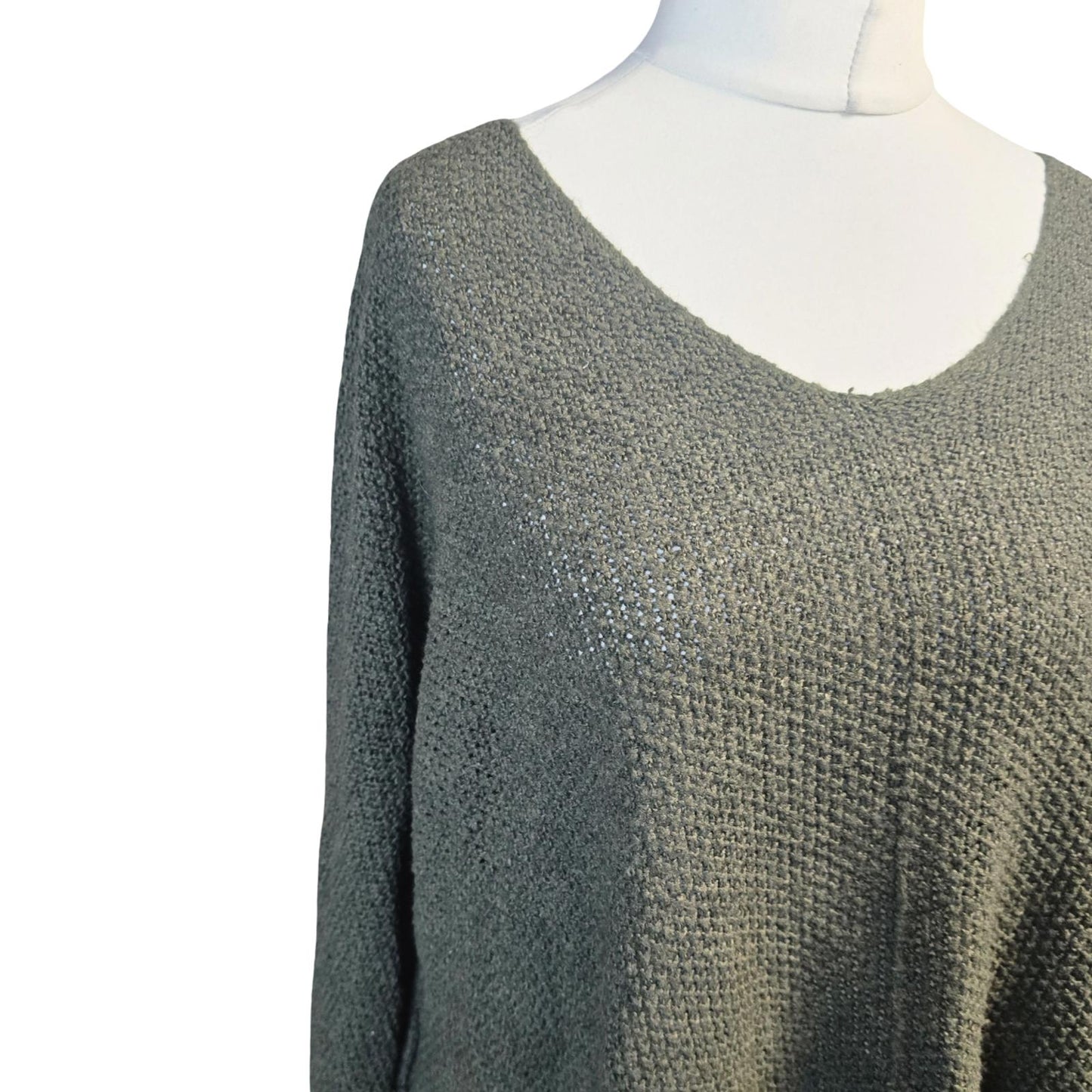 Khaki Green Jumper Free Size Oversized Relaxed LV Clothing