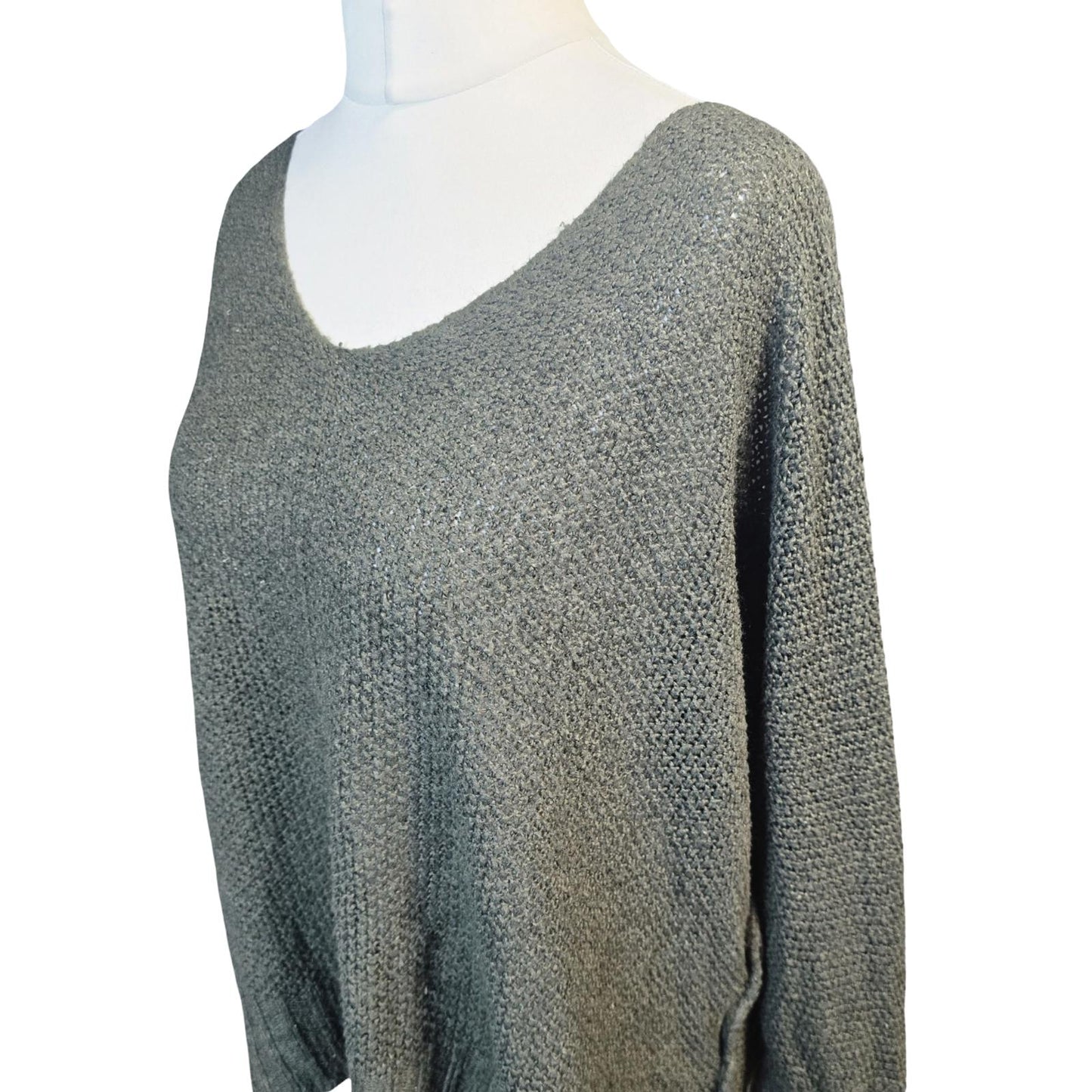 Khaki Green Jumper Free Size Oversized Relaxed LV Clothing