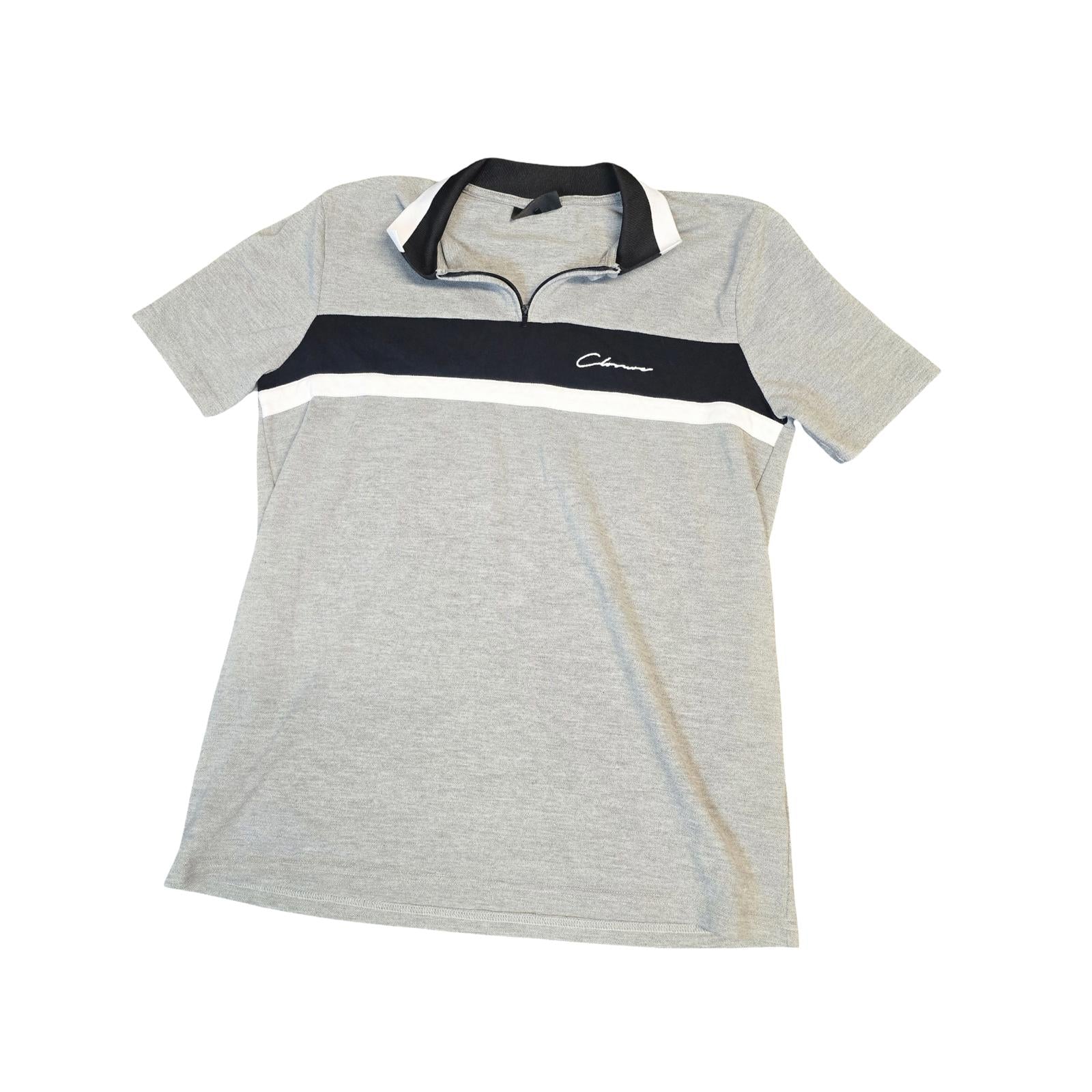 Grey Polo Shirt Age 14-15years 1/4 Zip Causal Closure