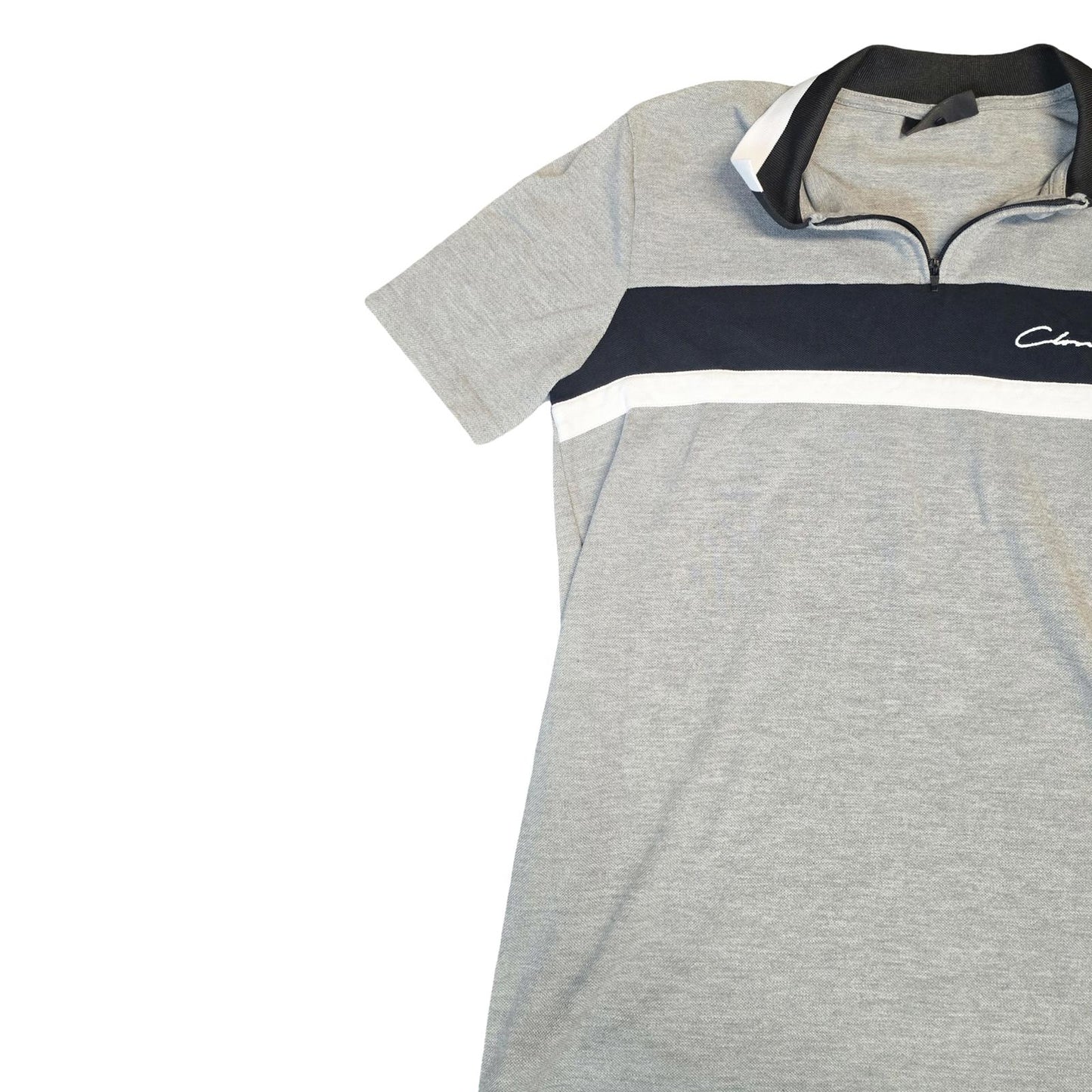 Grey Polo Shirt Age 14-15years 1/4 Zip Causal Closure Boys