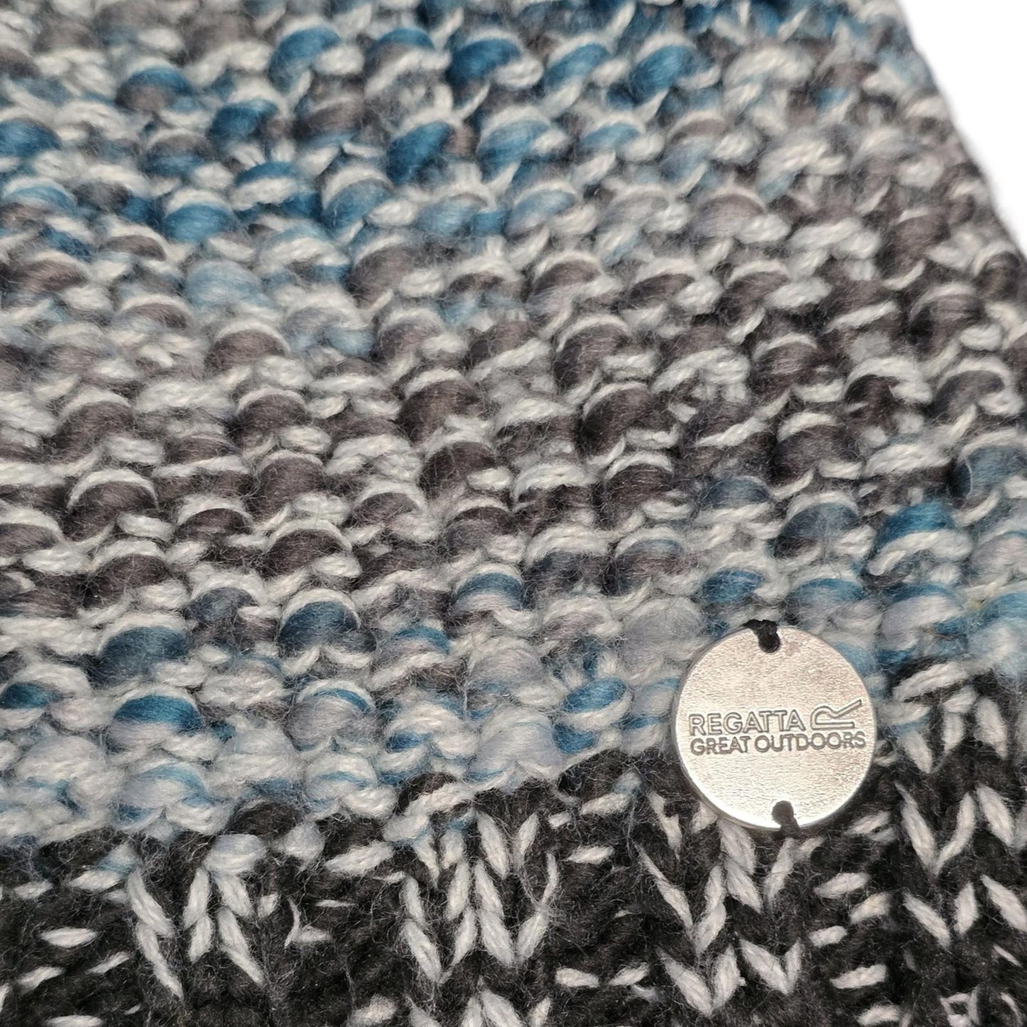 Regatta Green, Grey & Black Knitted Bobble Hat Women's