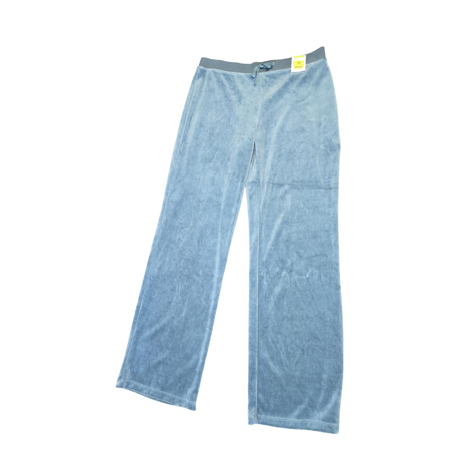 Marks & Spencer Tracksuit Bottoms Green Size 12 Velvet Flared Causal New