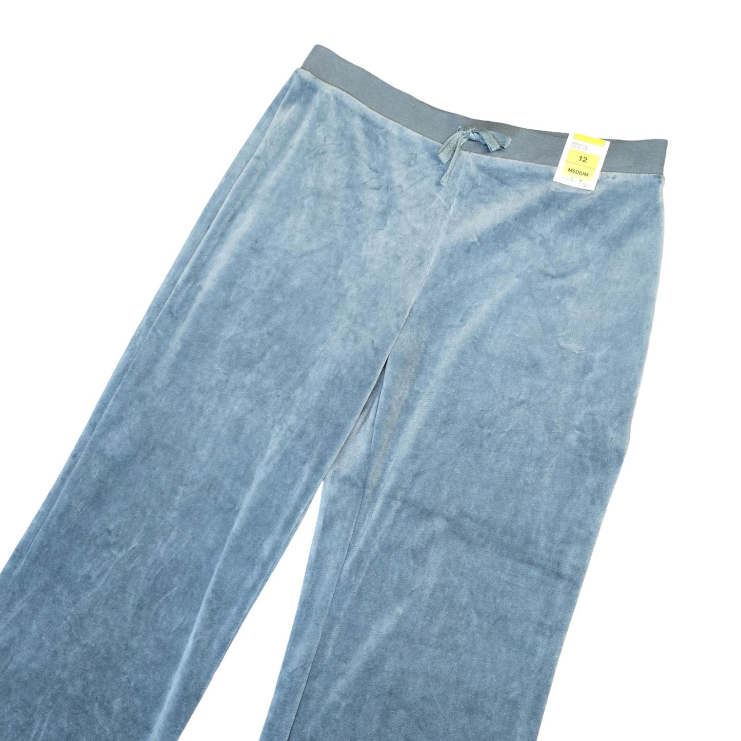 Marks & Spencer Tracksuit Bottoms Green Size 12 Velvet Flared Causal New