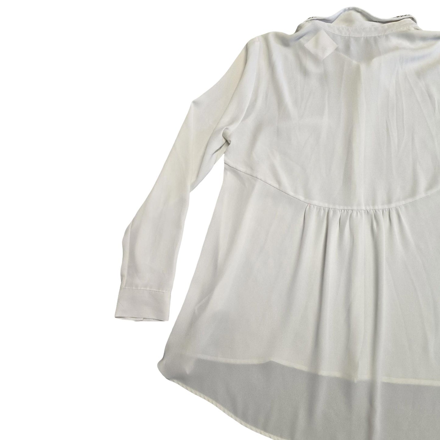 H&M Cream Sheer Blouse with Studded Collar Size 12