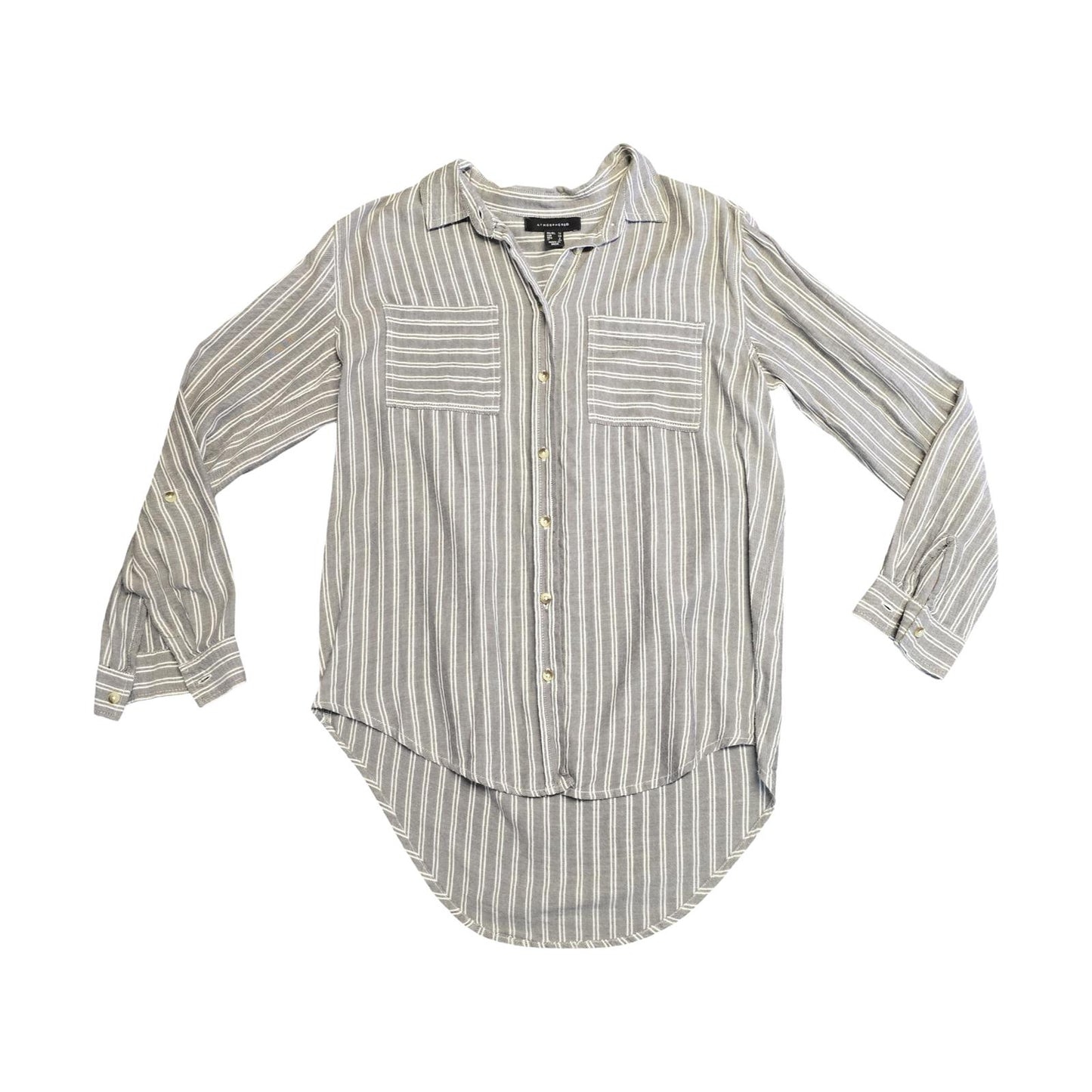 Primark Grey & White Striped Shirt  Causal Size 10